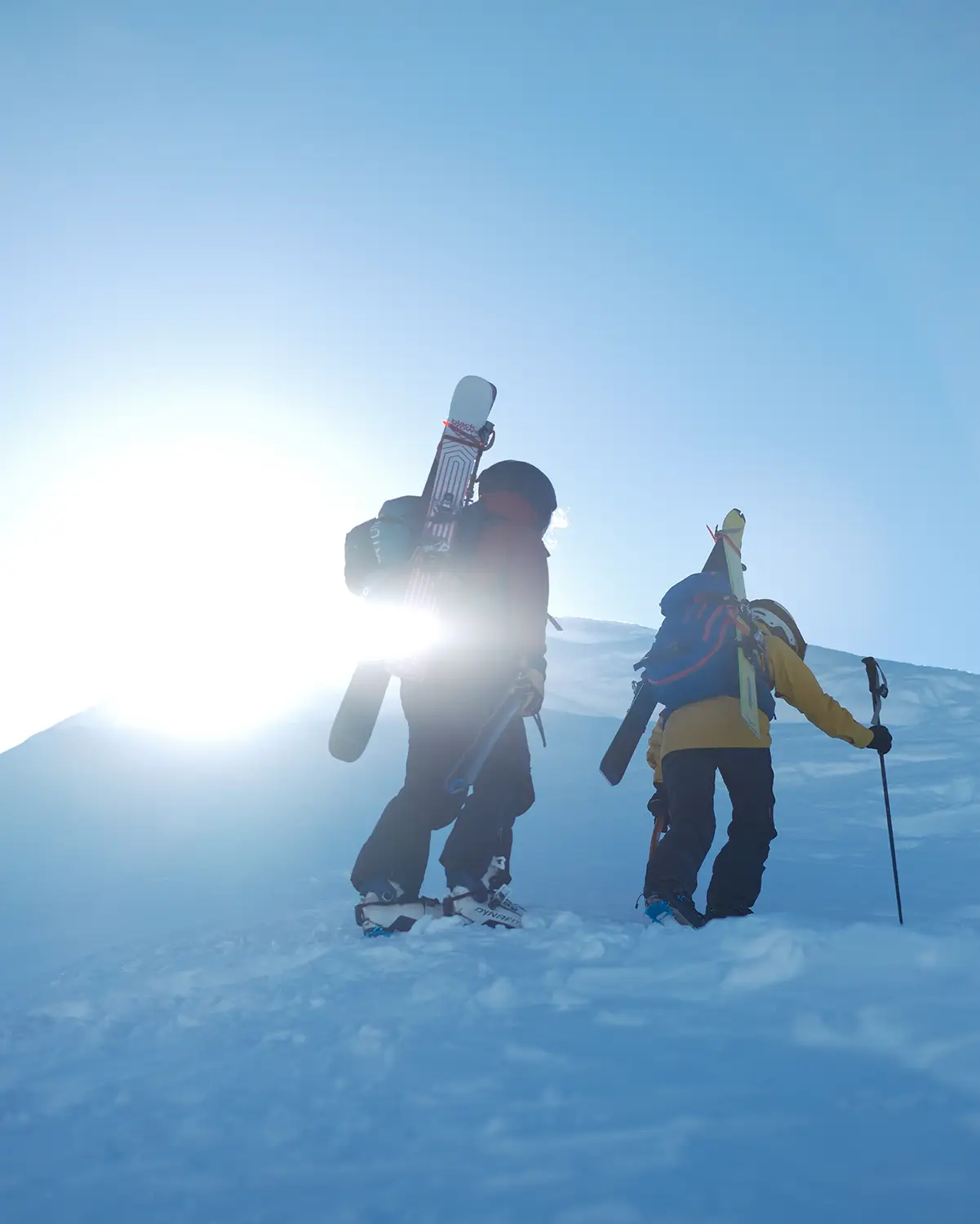 Ski på sekken.